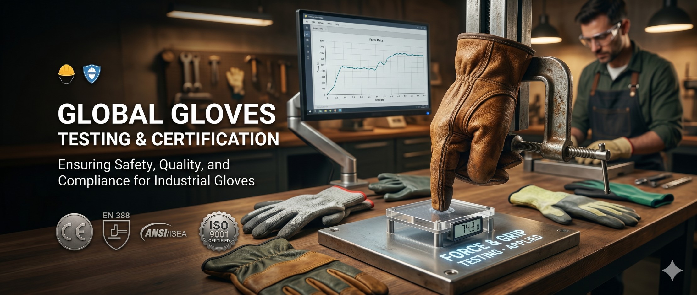 Global gloves testing and certification — force and grip testing laboratory